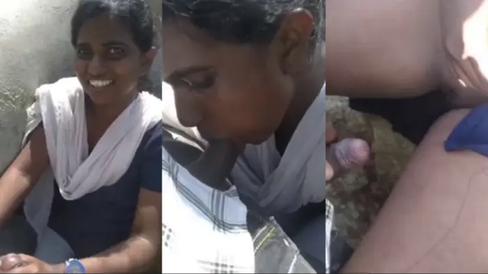 Desi Young Dusky Girl Blowjob & Fucking Outside